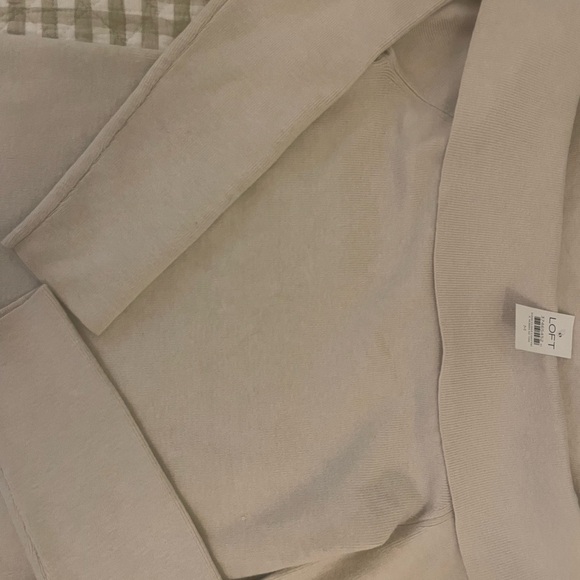 LOFT Cream Off-the-Shoulder Knit Sweater - Picture 3 of 4